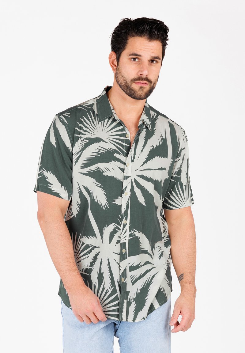 Key Largo MSH PALMS PATTERNED - Chemise - dark green