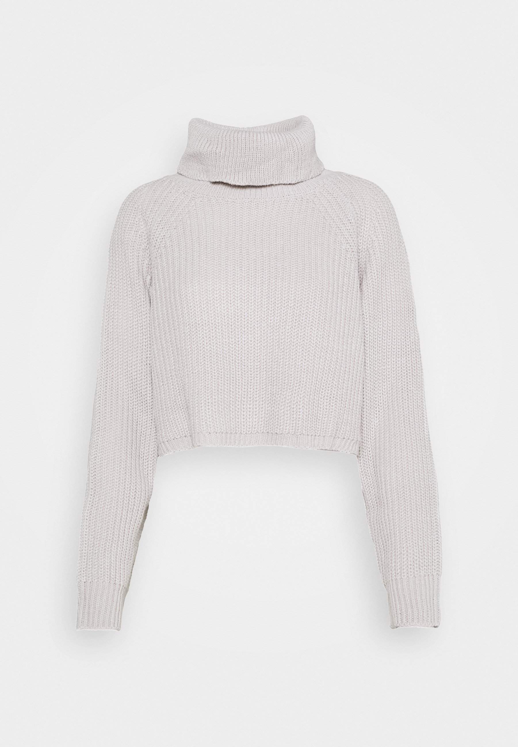 Missguided Petite ROLL NECK BATWING CROP JUMPER Trui Missguided ONE SHOULDER Trui greyGrijs Zalando.nl