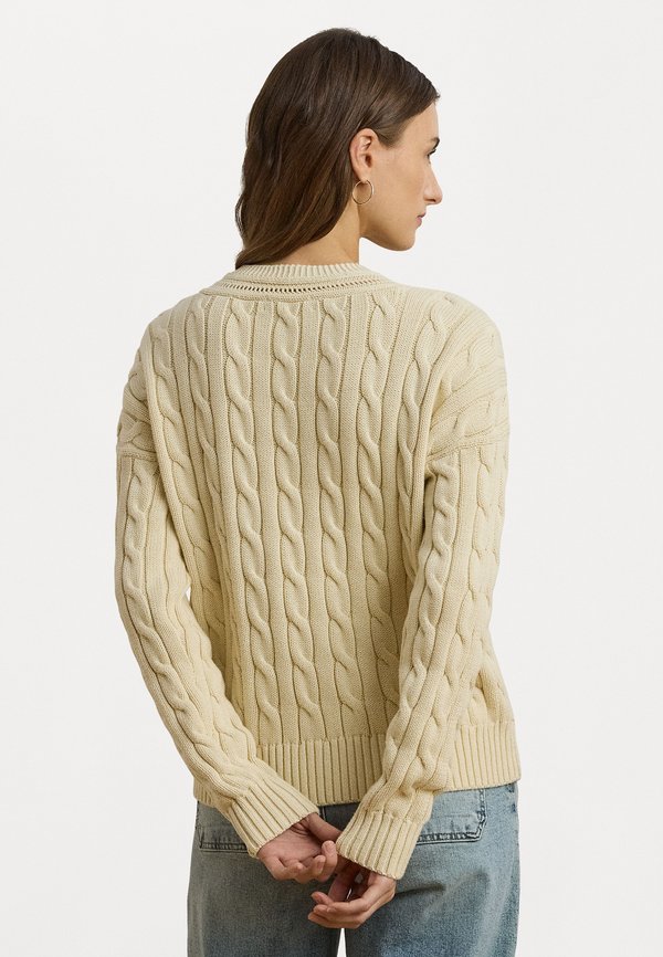 CABLE AND POINTELLE KNIT CRICKET JUMPER - Jumper - ivory beige3