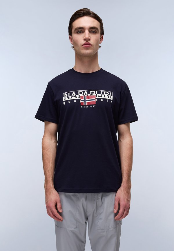 S-AYLMER - Print T-shirt - blu marine