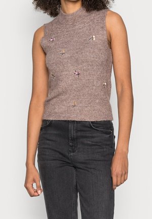 Jersey de punto - mottled light brown
