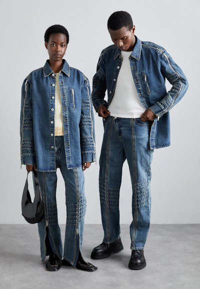 Feng Chen Wang SEAMING PANTS UNISEX - Straight leg jeans - blue