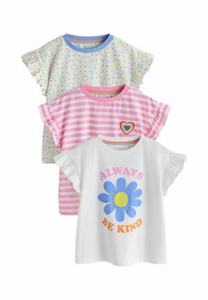 REGULAR FIT - FRILL SLEEVE 3 PACK - Tricou cu imprimeu - floral