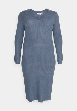 EVOKED VILA, VIELVA MID CALF DRESS  - Svetríkové šaty - china blue
