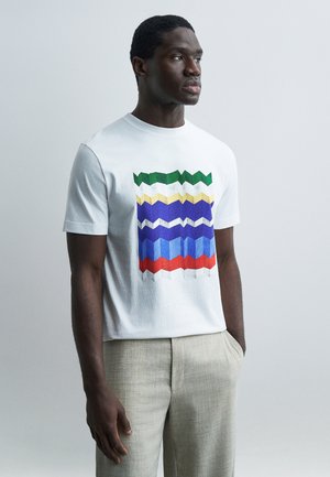 EXCLUSIVE SHORT SLEEVE - Μπλουζάκι με στάμπα - white/multi-coloured