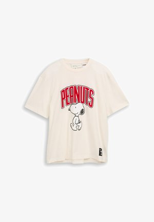 TOM TAILOR DENIM, RELAXED PEANUTS T-SHIRT - Tričko s potlačou - gardenia white