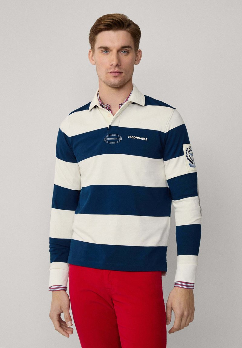 Façonnable IQON STRIPE RUGBY - Poloshirt - naval blue