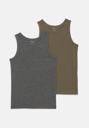 NKMTANK 2 PACK - Débardeur - tea leaf/dark grey
