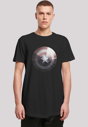LONG CUT MARVEL SUPERHELDEN CAPTAIN AMERICA SHIELD SHIN - T-shirts med print - black