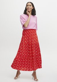 b.young BYMmjoella - Jupe longue - fiery red mix