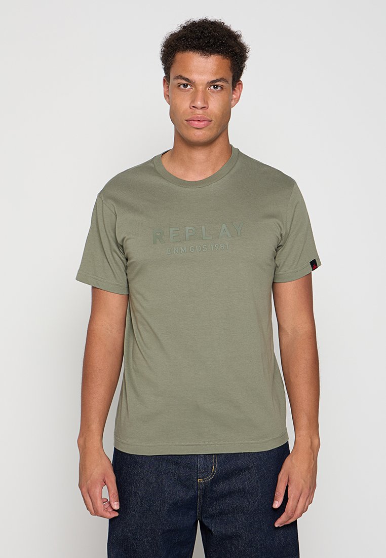 Replay T-shirt print kaki
