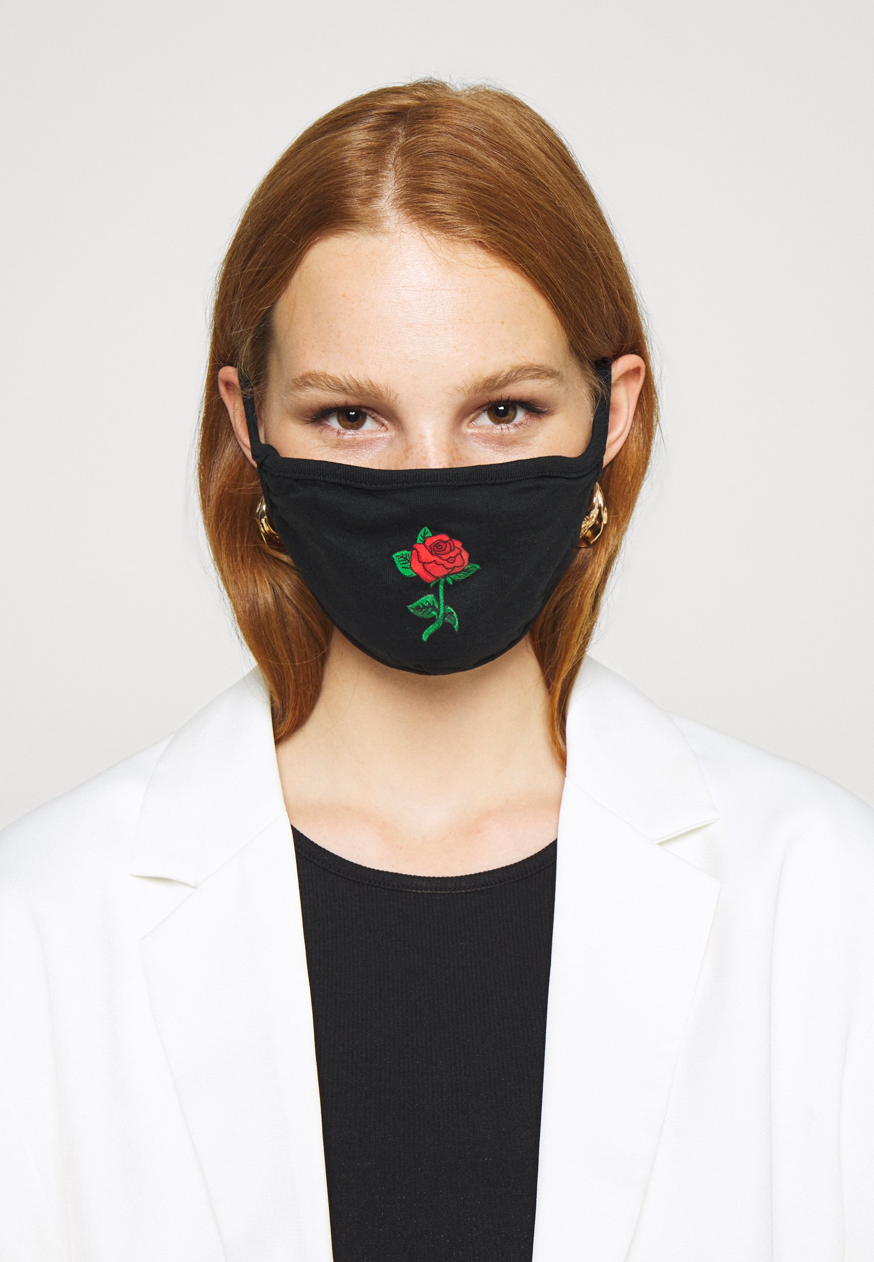 Mister Tee ROSE FACE MASK - Stoffen mondkapje - black/zwart - Zalando.be