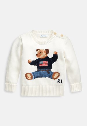 POLO BEAR COTTON SWEATER 0-2Y UNISEX - Svetr - nevis