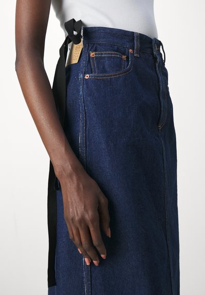 MM6 Maison Margiela MIDI SKIRT - Farmerszoknya - indigo