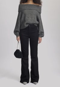 Gestuz Stickad tröja - dark grey