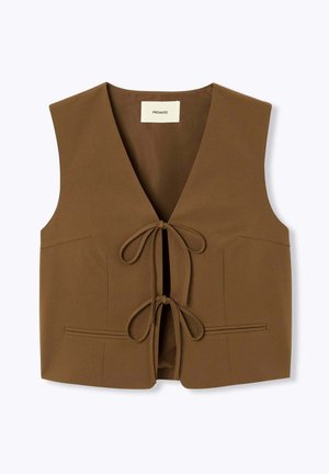 Promod, UNI À NOUER - Veste sans manches - tabac