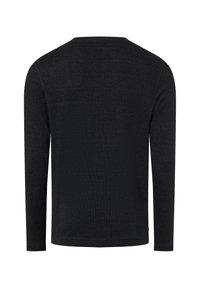 Black long-sleeve shirt featuring a crew neck, smooth texture, and a simple design without visible logos or patterns.