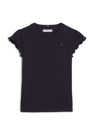 Tommy Hilfiger ESSENTIAL RUFFLE SLEEVE - Basic T-shirt - desert sky