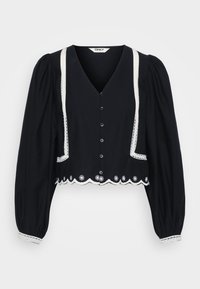 ONLOYA LIFE BUTTON - Bluse - black/cloud dancer