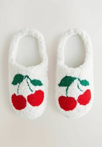 REGULAR FIT - BORG GRAPHIC   - Pantolette flach - ecru cherries