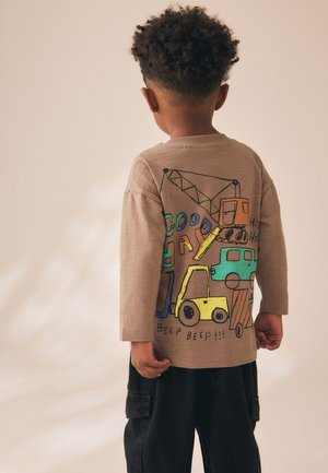 Next, REGULAR FIT - LONG SLEEVE BACK GRAPHIC T-SHIRT . - Langarmshirt - brown transport