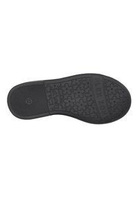 Svart gummisul med ett texturerat blommönster och "FLEX ZONE"-etikett. Innehåller en slät sektion och fåror för bättre grepp.