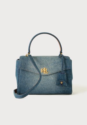 Lauren Ralph Lauren, FARRH SATCHEL SMALL - Käsilaukku - blue denim/tan