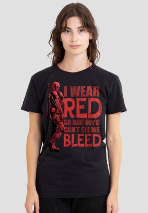 Marvel, DEADPOOL  WOLVERINE WEAR RED CAN'T SEE ME BLEED - Print T-shirt - black