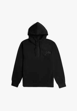 G-STAR, SCRIPT HALF ZIP HOODIE - Hoodie - dk black