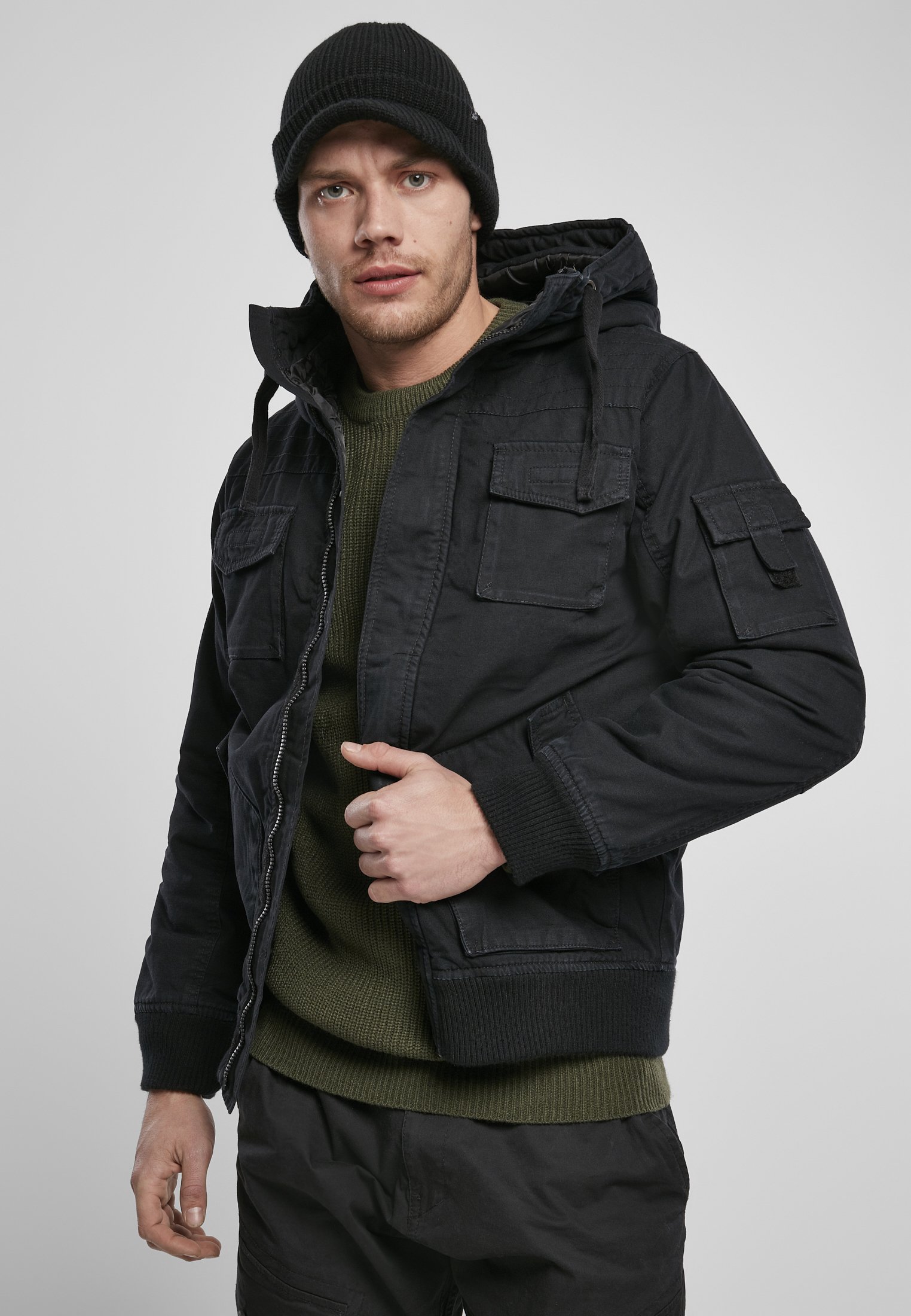 Hombres Borgoña Cuero Auténtico Bomber Con Capucha Chaqueta Acolchado Detalle EB