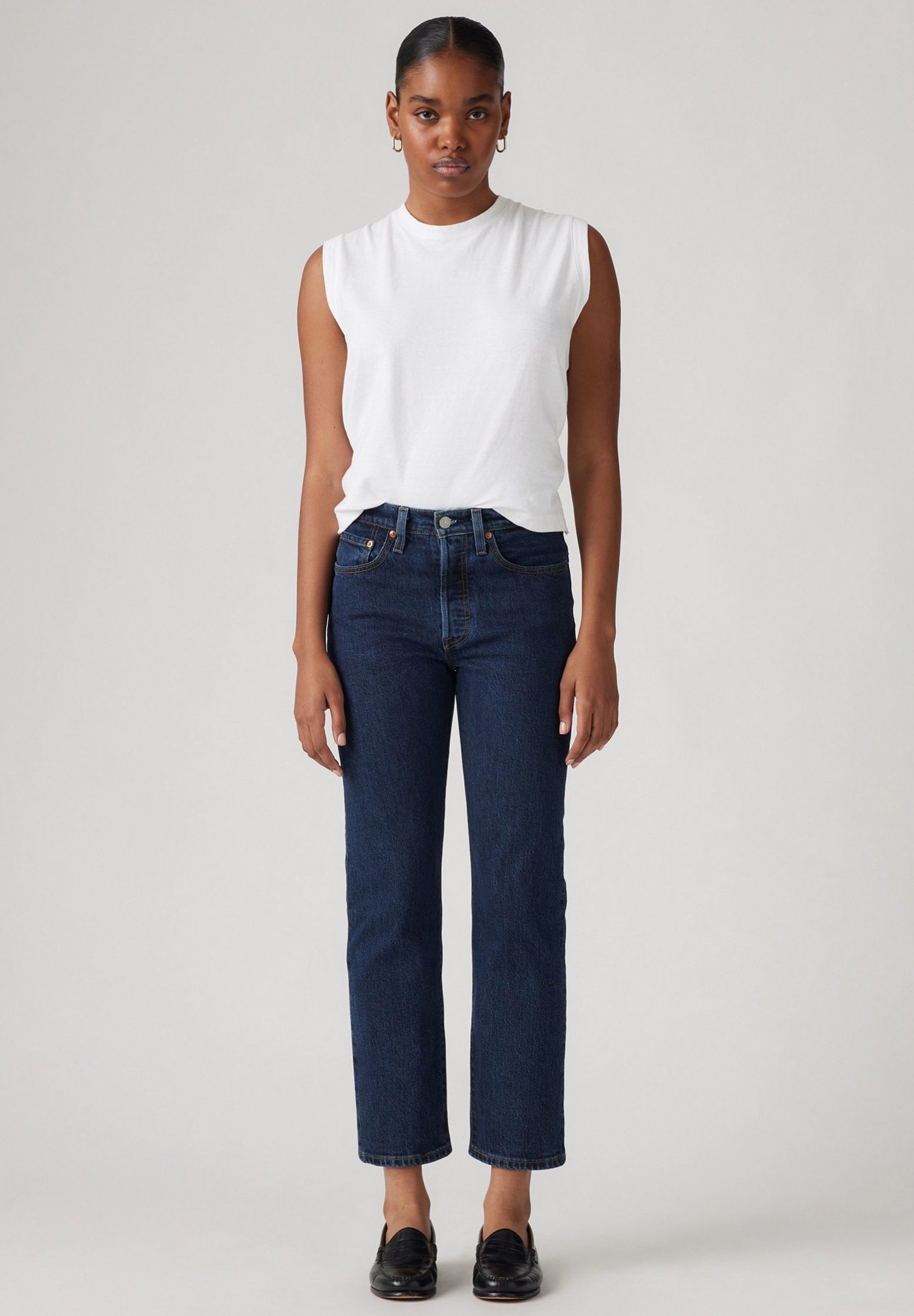 Levi's® 501® CROP - Jeans Straight Leg - salsa stonewash/dark-blue