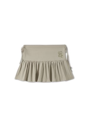 Ed Hardy, WOMENS BROKEN HEARTS RUFFLE MINI SKIRT - Faltenrock - khaki