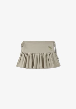 Ed Hardy, WOMENS BROKEN HEARTS RUFFLE MINI SKIRT - Jupe plissée - khaki