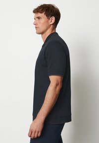 Marc O'Polo SHORT SLEEVE DETAILS AT COLLAR CUFFS AND HEM - Poloshirt - dark navy