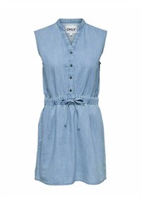 ONLY NORMAL GESCHNITTEN V-AUSSCHNITT MIDI - Haljina od trapera - light blue denim