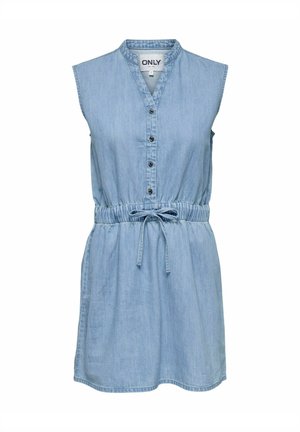 ONLY NORMAL GESCHNITTEN V-AUSSCHNITT MIDI - Rochie din denim - light blue denim