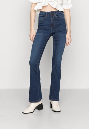 NMSALLIE - Jeans bootcut - dark blue denim