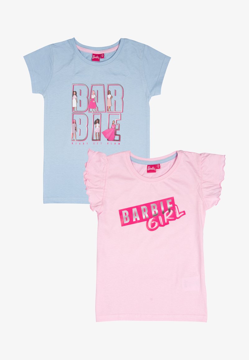 Barbie 2ER PACK BARBIE MIT KURZÄRMLIG - T-shirt con stampa - blau rosa