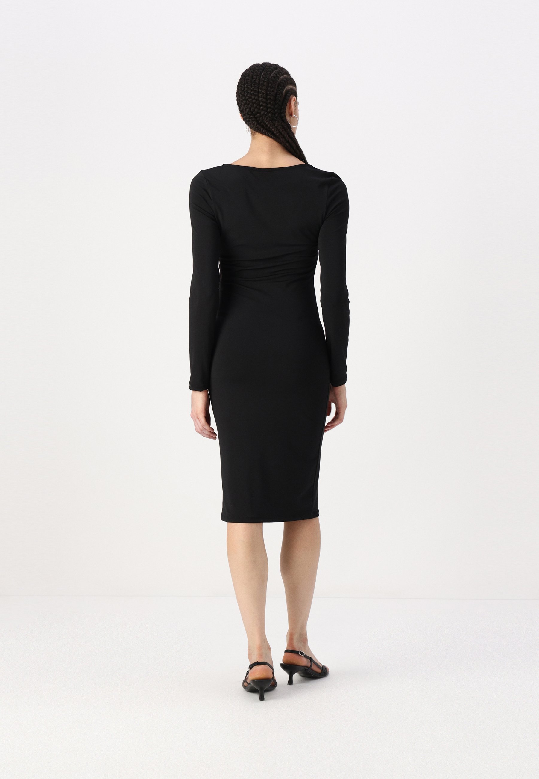 Noisy May Abito Camicia Donna Nmandy Pu 2/4 - Nero, Taglia XL, Con Cintura E Bottone A Pressione