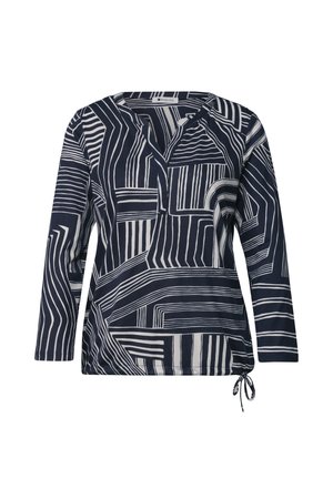Street One, 3/4-ARM SHIRT MIT SPLIT NECK UND PRINT - T-shirt à manches longues - darkest blue