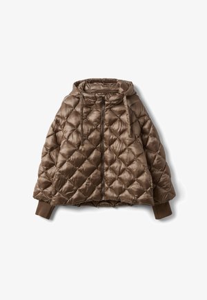 Stefanel, JACKET WITH ZIP AND HOOD, OVERSIZED FIT.. - Winter jacket - beige brown