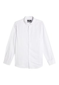 Witte langmouwen shirt in een slim fit. Kenmerkend zijn de klassieke kraag, de knoopsluiting en de gladde, gestructureerde stof. Evenwijdig geplaatste knopen.