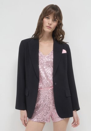 MONOPETTO CON CINTURA - Blazer - ultrablack