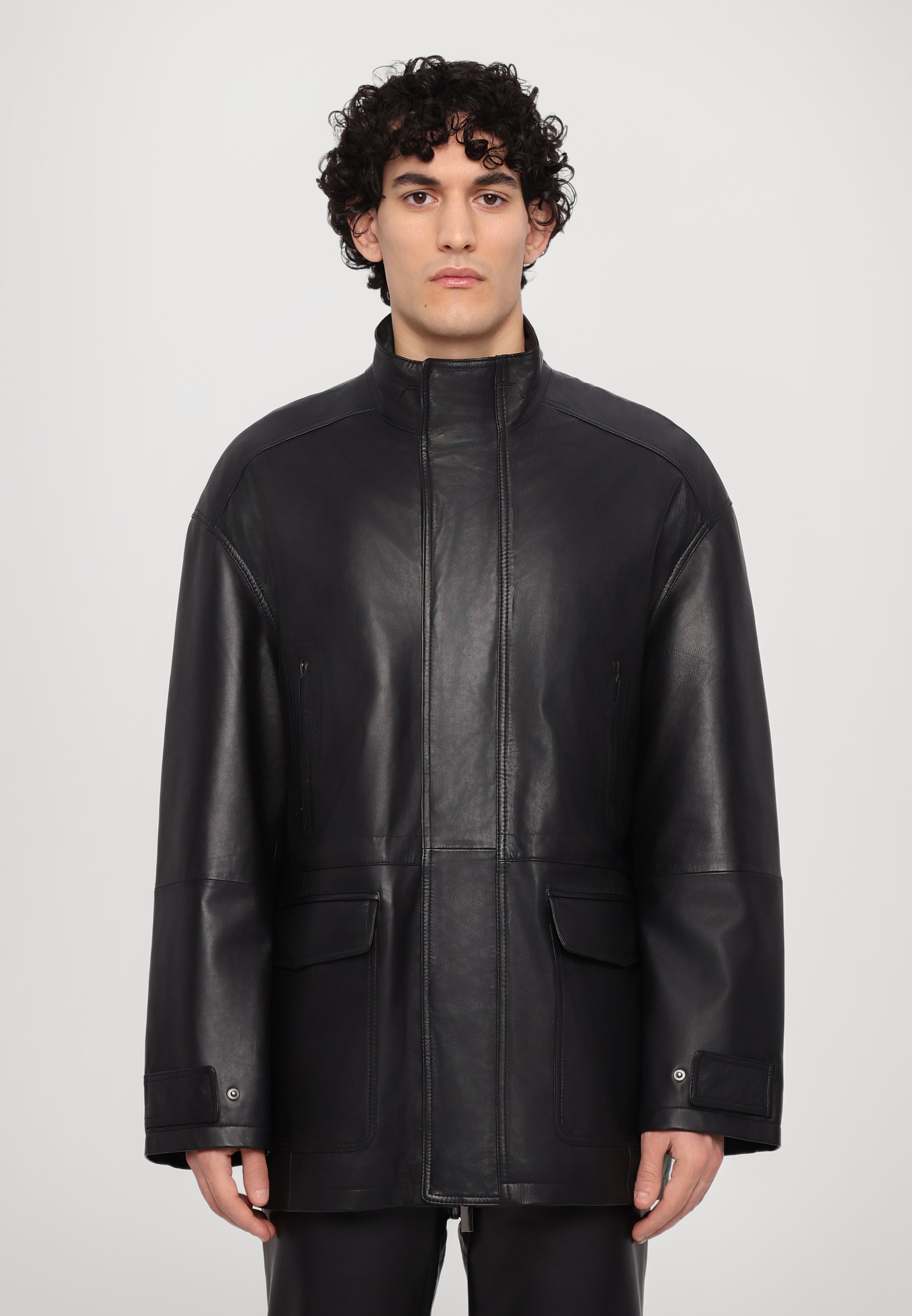 STUDIO ID LIAM JACKET - Leather jacket - nappa black/black