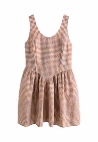 REGULAR FIT - SLEEVELESS SCOOP NECK WAISTED  - Päevakleit - red gingham