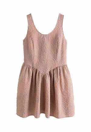 REGULAR FIT - SLEEVELESS SCOOP NECK WAISTED  - Jurk - red gingham