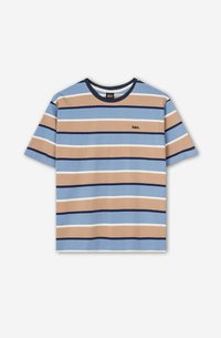 Kaotiko KEANE STRIPES UNISEX - Print T-shirt - blue/hazelnut