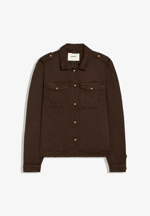 Bershka NAPOLEON DENIM - JACKET - Jeansjacke - dark brown