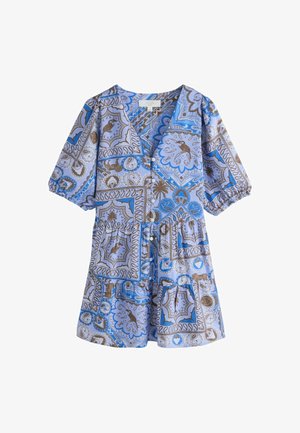 Next, NEXT - Tričkové šaty - blue scarf print