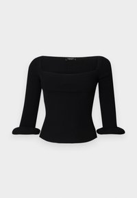 DEEP SQUARE DÉCOLLETÉ AND DOUGHNUT SLEEVES - Jumper - black